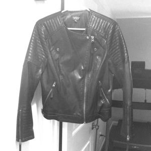 Faux leather jacket by top shop